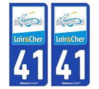 blasonimmat 2 Autocollants Plaque immatriculation Auto 41 Loir-et-Cher - Département