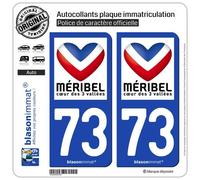 blasonimmat 2 Autocollants Plaque immatriculation Auto 73 Méribel - Station
