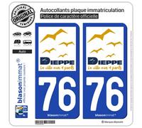blasonimmat 2 Autocollants Plaque immatriculation Auto 76 Dieppe - Ville