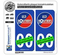 blasonimmat 2 Autocollants Plaque immatriculation Auto : Les Routiers