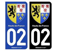 blasonimmat Autocollant Plaque d'immatriculation 02 Hauts-de-France - Armoiries