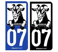 blasonimmat Autocollant Plaque d'immatriculation 07 Ardèche - Authentique II