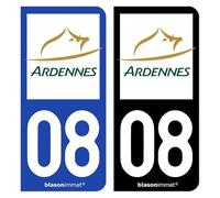 blasonimmat Autocollant Plaque d'immatriculation 08 Ardennes - Département