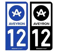 blasonimmat Autocollant Plaque d'immatriculation 12 Aveyron - Département