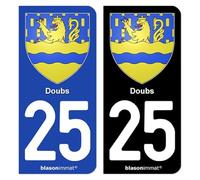 blasonimmat Autocollant Plaque d'immatriculation 25 Doubs - Armoiries