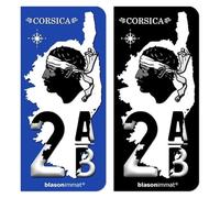 blasonimmat Autocollant Plaque d'immatriculation 2AB Corsica - Carte