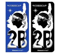 blasonimmat Autocollant Plaque d'immatriculation 2B Corsica - Carte