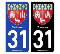 blasonimmat Autocollant Plaque d'immatriculation 31 Toulouse - Armoiries