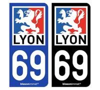 blasonimmat Autocollant Plaque d'immatriculation 69 Lyon - Ville