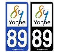 blasonimmat Autocollant Plaque d'immatriculation 89 Yonne - Département
