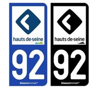 blasonimmat Autocollant Plaque d'immatriculation 92 Hauts-de-Seine - Département