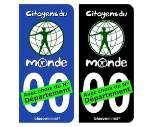 blasonimmat Autocollant Plaque d'immatriculation Citoyens du Monde