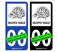 blasonimmat Autocollant Plaque d'immatriculation Hérisson - Michto Niglo