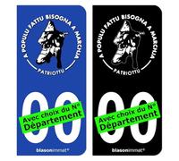 blasonimmat Autocollant Plaque d'immatriculation Ribellu Corse - Patriottu