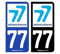 blasonimmat Autocollant Plaque immatriculation 77 Seine-et-Marne - Département
