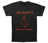 Bl'Ast! Men's It's in My Blood T Shirt Fashion Retro Clothing Round Neck Short Sleeves Black 3XL