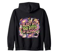 Blast Off 100 Days of School Retro Space Boys Girls Teacher Sweat à Capuche