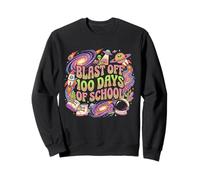 Blast Off 100 Days of School Retro Space Boys Girls Teacher Sweatshirt