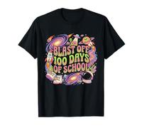Blast Off 100 Days of School Retro Space Boys Girls Teacher T-Shirt