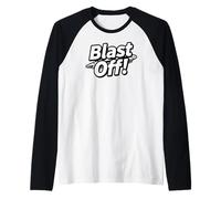 Blast Off! Rocket Ship Space Launch Design Manche Raglan