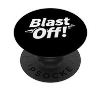 Blast Off! Rocket Ship Space Launch Design PopSockets PopGrip Adhésif