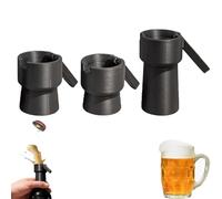 Blaster de bouteille, lanceur de bouchons de bouteilles, ouvre-bouteille, ouvre-bouteille mécanique imprimé en 3D qui tire des bouchons, outil d'ouverture de bière amusant (Black)