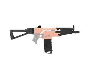Blasterparts Mod Upgrade Kit pour Nerf Stryfe SMG-Kit 1 : MP5 - Noir - avec Rallonge de Canon, Support D'épaule, 12 Dart Clip Magazin