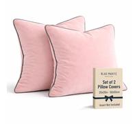 Blau Marité 2 Housses de Coussin en Velours Doux avec Passepoil Contrasté - Coussin pour Canapé, Lit et Décoration pour Salon et Chambre (Rose et Gris, 50x50cm)