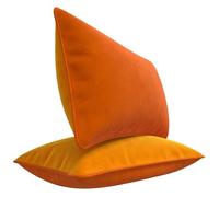 Blau Marité Ensemble de Housses de Coussin en Velours Extra Doux avec Bordure contrastée. Design Moderne et réversible. Rembourrage Non Inclus.