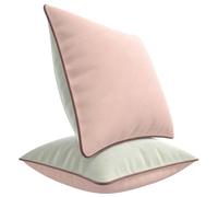 Blau Marité Ensemble de Housses de Coussin en Velours Extra Doux avec Bordure contrastée. Design Moderne et réversible. Rembourrage Non Inclus.