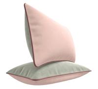 Blau Marité Ensemble de Housses de Coussin en Velours Extra Doux avec Bordure contrastée. Design Moderne et réversible. Rembourrage Non Inclus.