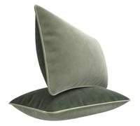Blau Marité Ensemble de Housses de Coussin en Velours Extra Doux avec Bordure contrastée. Design Moderne et réversible. Rembourrage Non Inclus.