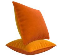 Blau Marité Ensemble de Housses de Coussin en Velours Extra Doux avec Bordure contrastée. Design Moderne et réversible. Rembourrage Non Inclus.