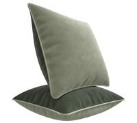 Blau Marité Ensemble de Housses de Coussin en Velours Extra Doux avec Bordure contrastée. Design Moderne et réversible. Rembourrage Non Inclus.