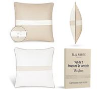 Blau Marité Lot 2 Housses de Coussins décoratifs Imperméables et Anti-Taches. Doux et agréable au Toucher. pour l'intérieur et l'extérieur. (45x45 cm, Marron)