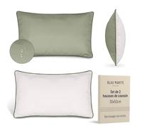 Blau Marité Lot de 2 Housses de Coussins décoratifs Imperméables et Anti-Taches. Doux et agréables au Toucher. Idéal pour l'intérieur et l'extérieur. (30x50cm, Vert)