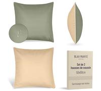 Blau Marité Lot de 2 Housses de Coussins décoratifs Imperméables et Anti-Taches. Doux et agréables au Toucher. Idéal pour l'intérieur et l'extérieur. (50x50cm, Vert)