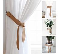 Blau Marité Set de 2 embrasses de Rideaux réalisées en Cuir synthétique. Embrasse de Rideaux Design. Utilisez-Les pour embellir Les vases et Les Lampes. Les Crochets muraux