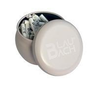 BLAUBACH BLAUBACH Lot de 100 filtres à charbon actif super fin Ø 5 mm, dans une boîte métallique pratique, charbon actif à base de noix de coco, capuchons en céramique