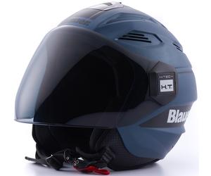 Blauer Brat Casque jet, noir-bleu, taille XS pour homme