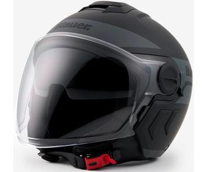 Blauer Demi Jet DJ-01 Graphic B Casque jet, noir, Taille S (54/56)