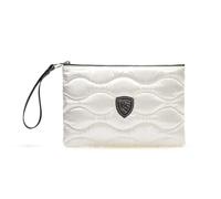 Blauer, Femme, Sacs, Blanc, Taille: ONE Size Pochette en Tissu Puffer avec Logo Strass