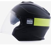 Blauer Hacker BTR Casque jet, noir mat/jaune, Taille S (55/56)
