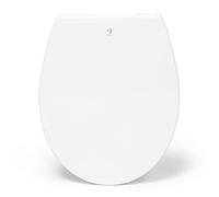 Blauer Hahn® Abattant de WC Isar ovale - Avec système d'abaissement automatique et amovible - Antibactérien en Duroplast et acier inoxydable - Siège de toilette blanc de qualité supérieure