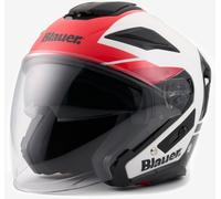 Blauer JJ-01 Casque jet, blanc-rouge, taille XL pour homme