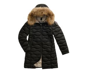 Blauer - Parka Longue Ondulée avec Fourrure Lynel - Femme - Manteaux - Noir - Taille: 44 FR