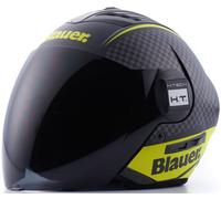 Blauer Real HT Graphic B Casque Jet, noir mat/jaune, Taille XS (52/54)