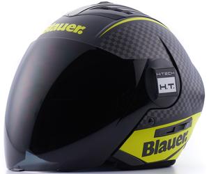 Blauer Real HT Graphic B Casque Jet, noir mat/jaune, Taille XS (52/54)