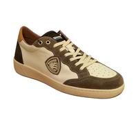 Blauer U.S.A. MURRAY01, Sneakers Low, Chaussures Mode Cuir Unisexe, White Taupe, 45 EU