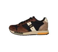 Blauer U.S.A. QUEENS01, Sneakers Low, Chaussures Mode Casual, Navy Brown Beige, 44 EU